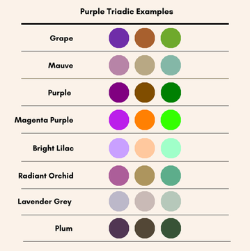 purple triadic colors