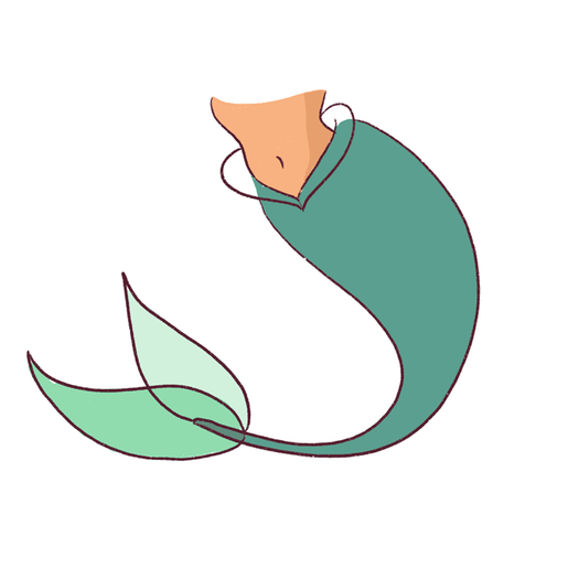 Color the second fin on a separate layer of the mermaid tail
