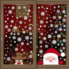 WALPLUS 320 PCS Christmas Window Clings Christmas Decorations Clearance Christmas Wall Sticker Double-Sided Reusable Peel . 