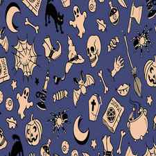 Night Background Halloween Doodles Pattern by Mounir Khalfouf