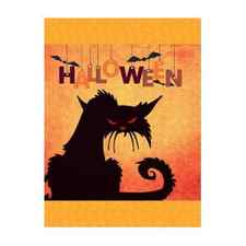 Happy Halloween scene with black cat and bats, halloween Jigsaw Puzzle by Mounir Khalfouf