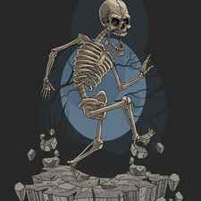 Cartoon death skeleton, Halloween scary illustration, Halloween party artwork by Mounir Khalfouf