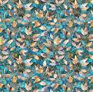 Periwinkle Leaf Toss Turquoise 28633-Q by Dan Morris for QT Fabrics