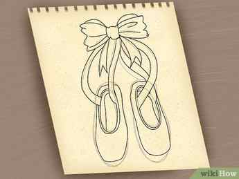 Step 4 Neatly outline the slippers and the ribbons over the sketch.