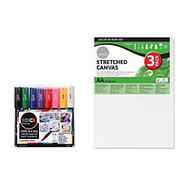 POSCA PC-1M 8 Piece Starter Pack with A4 Canvas Pack of 3