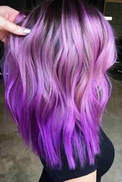 Light Purple Hues For Long Hair #purplehighlights #highlights #haircolor #hairstyles #longhair