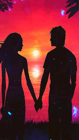 Romantic Shadow Pic of Couple 1080X1920 in 2020, full screen couple HD phone wallpaper