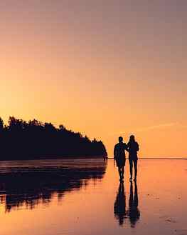 Shore, Reflection, Shadow, Romance, Sunset, Trees, Couple - Resolution:, Romantic Scenery HD phone wallpaper