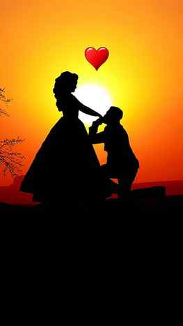 Couple, love, silhouette, sunset, romantic, couples shadow HD phone wallpaper