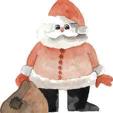 Funny Santa with a patched sack by Joanna Szmerdt