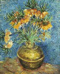 Wall Art - Painting - Crown Imperial Fritillaries in a Copper Vase by Vincent Van Gogh