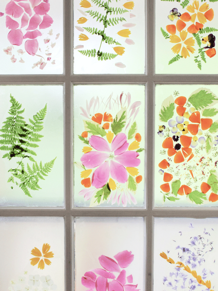 Flower Colour-in Window Decorations
