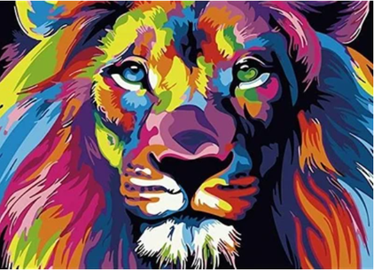 Psychedelic Lion Paint by Numbers painting
