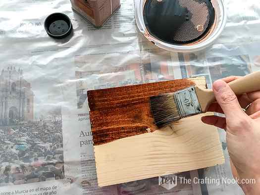 Staining the wood with walnut stain