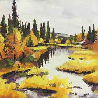 Painting Automne 2020 by Chen Xi | Painting Figurative Oil Landscapes