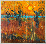 Willows at Sunset Van Gogh Reproduction, hand-painted in oil on canvas
