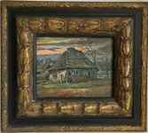 The Cottage framed Van Gogh reproduction, hand-painted in oil on canvas