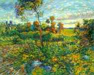 Sunset at Montmajour Van Gogh reproduction, hand-painted in oil on canvas