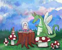 Original art for sale at UGallery.com | A Whimsical Tea Party by Andrea Doss | 2.105 zł | acrylic painting | 16