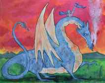 Original art for sale at UGallery.com | Adventures with a Dragon by Andrea Doss | 4.104 zł | acrylic painting | 22