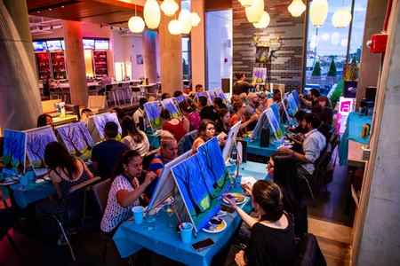 Local bar hosting a Paint Nite paint and sip event