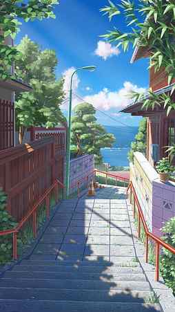 Anime Scenery Painting Work, anime scenery, painting work, art work, trees, HD phone wallpaper