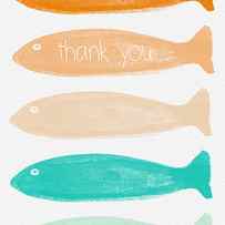 Colorful Fish Thank You Card by Linda Woods
