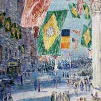 Avenue of the Allies, Brazil, Belgium by Childe Hassam
