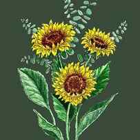 Three Playful Sunflowers by Irina Sztukowski