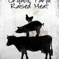 Organic Farm Raised Meat, weathered working farm sign kitchen art by Tina Lavoie