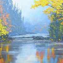 Autumn River trees by Graham Gercken