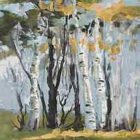 Golden Birch Trees by Jane Slivka