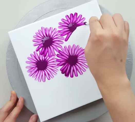 Easy to Make Cosmos Flower Acrylic Painting