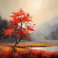 Colors Of Change - Autumn Expressionist Art - Red and Orange Art by Lourry Legarde