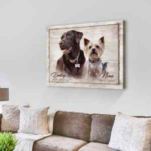 Dog Portrait Painting Turn Pet Photo into Canvas Art Gift for Dog Mom