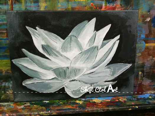 lotus flower oil acrylic on canvas 1