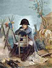 Napoleon at the Bivouac the Eve of the Battle of Austerlitz - engraving by Philippoteaux - Napoleon at the Bivouac. The Battle of Austerlitz (1805), also known as the Battle of the Three Emperors