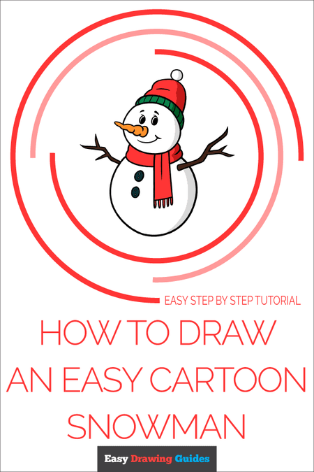 How to Draw an Easy Cartoon Snowman Pinterest Image