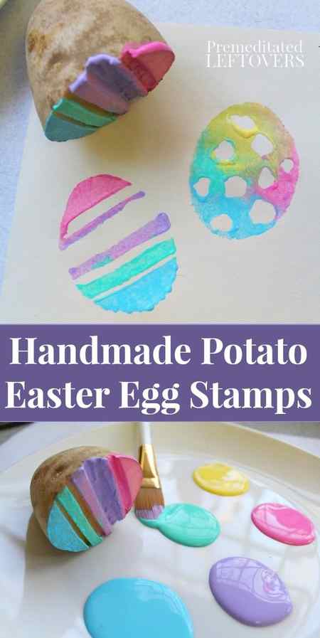 easter crafts for kids potato stamps