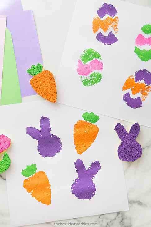 easter crafts for kids sponge painting