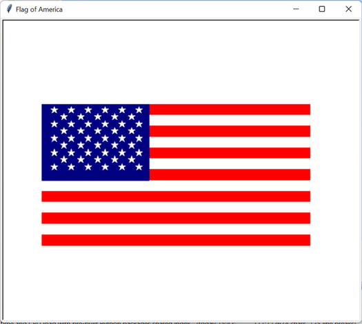 Output to Draw Flag of USA using Python Turtle