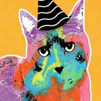 Party Cat- Art by Linda Woods by Linda Woods