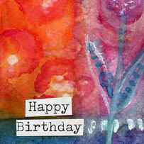 Happy Birthday- watercolor floral card by Linda Woods