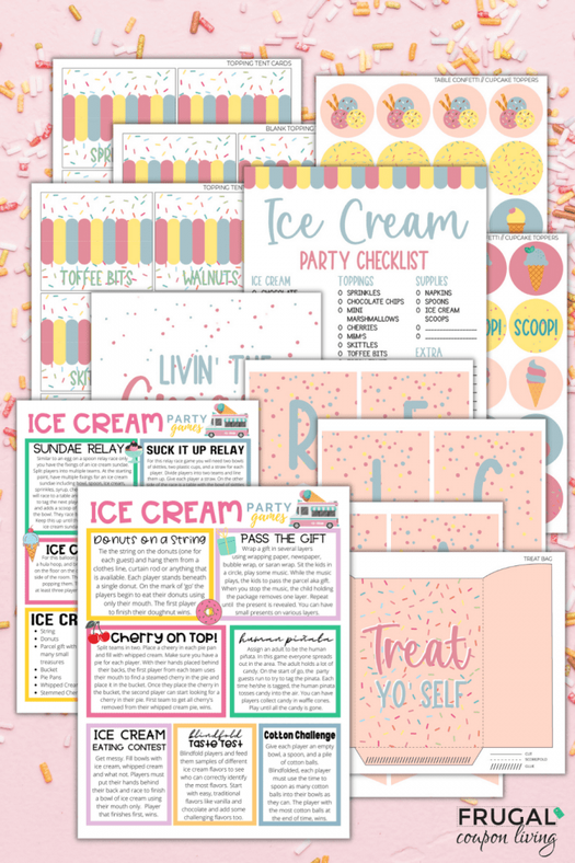 Ice Cream party ideas printable ice cream decor and games