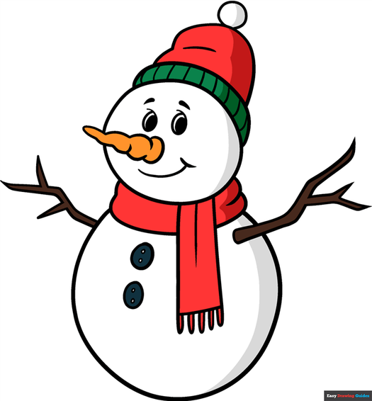 How to Draw an Easy Cartoon Snowman Featured Image
