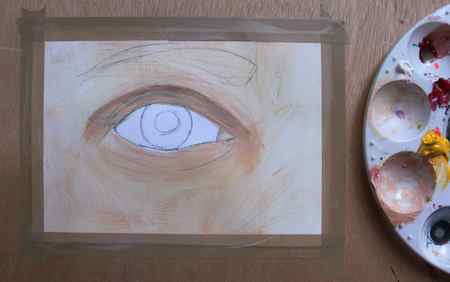 Painting skin around eye