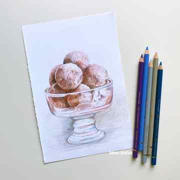 Ice cream sketch with Polychromos Color Pencils