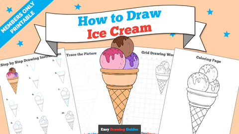 Printables thumbnail: How to draw Ice Cream