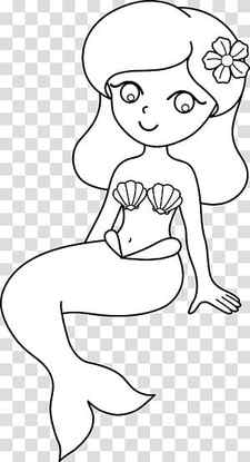 Mermaid Drawing Black and white , Mermaid Drawing s transparent background PNG clipart thumbnail