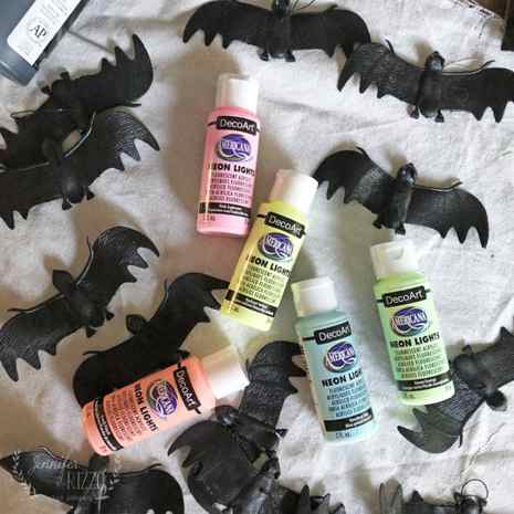 Plastic bats and Americana Neon Lights Paint